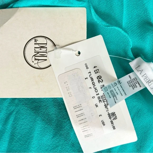 La Perla Turquoise Backless Dress With Shawl - Picture 10 of 11